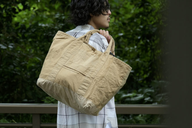 hobo｜ホーボー｜COTTON FRENCH ARMY CLOTH PATCHWORK TOTE BAG L